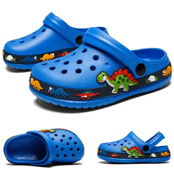 Kinder Clogs mit Motiven am Rand und Fersenriemen