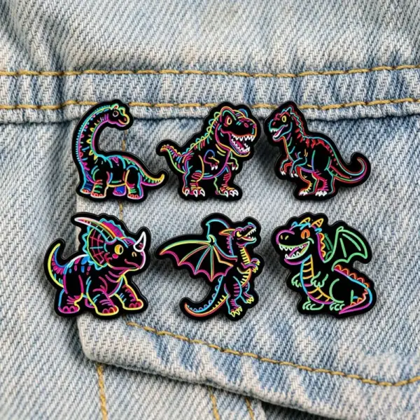 Anstecknadel aus Metall im Neon-Look mit Tiermotiv