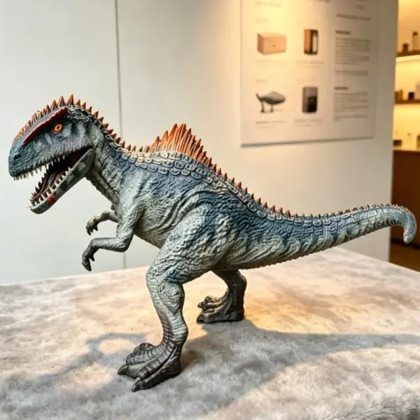 Dinosaurier Figur mit offenem Maul und Rückensegel
