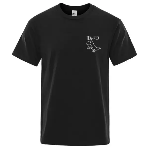 Herren T-Shirt Rundhals mit kleinem Dino am Brustbereich