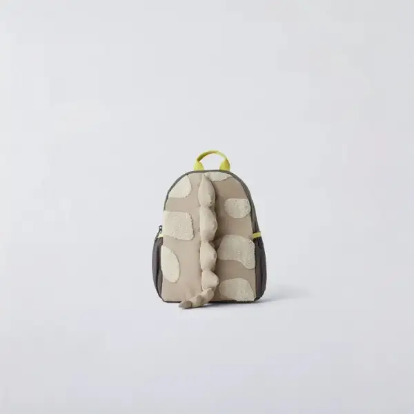 Kleiner Rucksack mit Dino-Stacheln, Schwanz und Seitentaschen