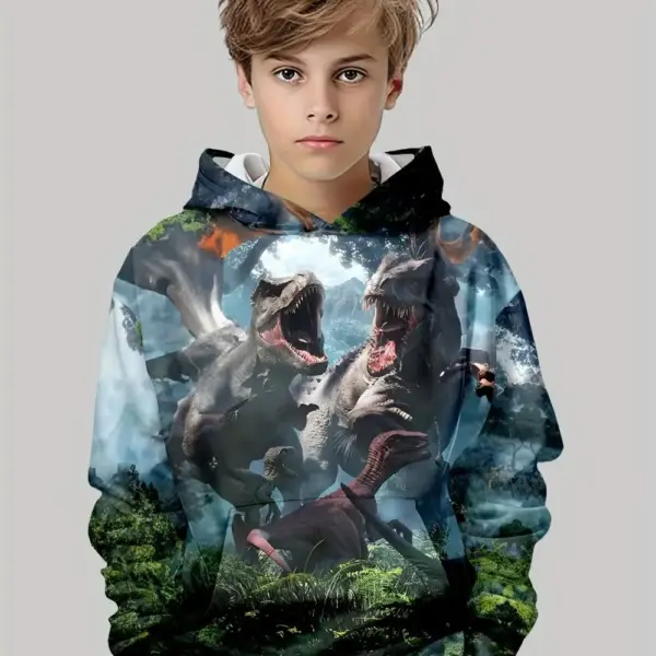Dinosaurier Kapuzenpullover Jungen mit Allover-Print – Bild 2