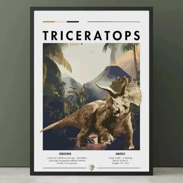 Dinosaurier Poster mit Motiv und Namensschriftzug