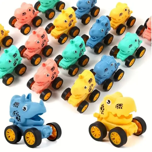 Mini Spielzeugautos mit Dino-Köpfen und großen Rädern – Bild 3