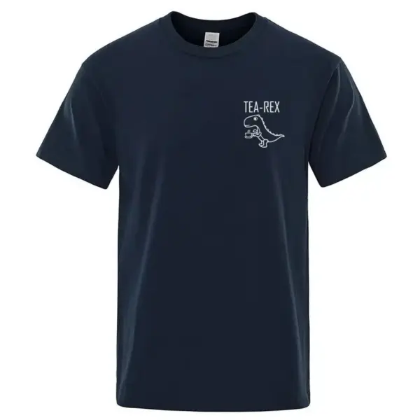 Herren T-Shirt Rundhals mit kleinem Dino am Brustbereich – Bild 2