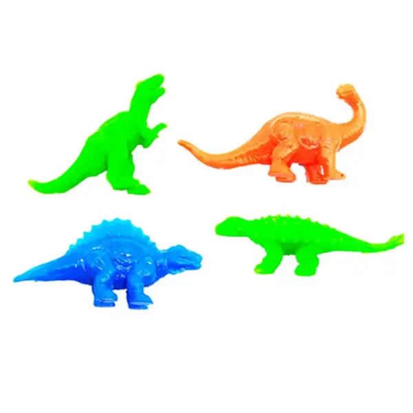 Bunte Dinosaurier Figuren aus Kunststoff mit zwei Palmen – Bild 3