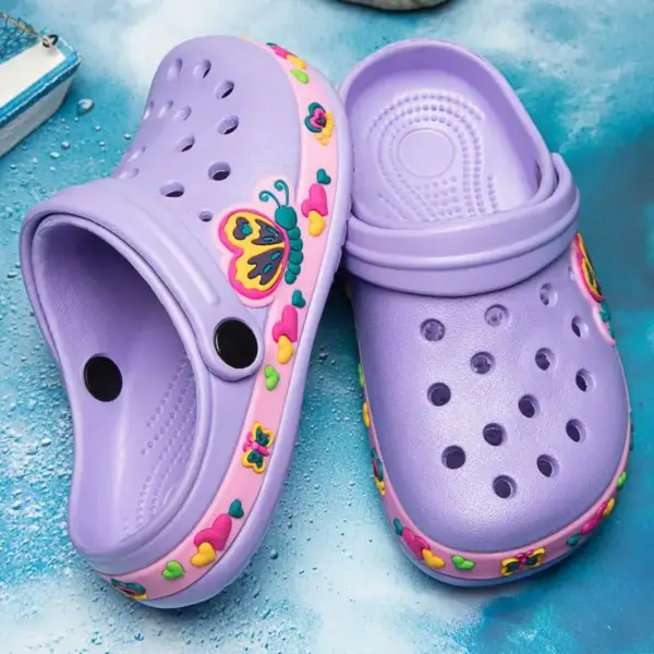 Kinder Clogs mit Motiven am Rand und Fersenriemen – Bild 2