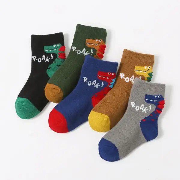 Jungen Socken mit Dino-Motiv und Stachel-Details – Bild 2