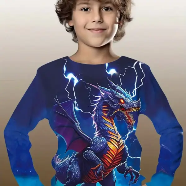 Kinder Langarmshirt mit Tier-Motiv-Druck und Rundhals – Bild 2