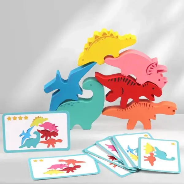 Dinosaurier Stapelspiel mit Figuren und Karten – Bild 2