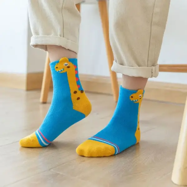Kindersocken mit Dino-Motiv und farbigen Fersen – Bild 2