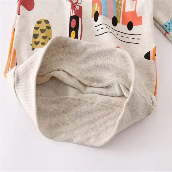 Kinder Sweatshirt mit Tier- und Fahrzeugmotiven, Rippbündchen – Bild 2