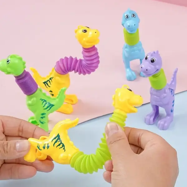 Dino-Figur mit ausziehbarem, gerilltem Hals – Bild 2