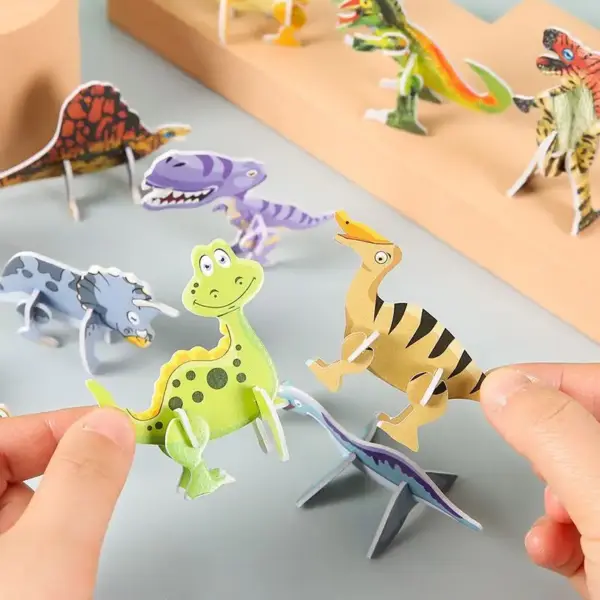 Dinosaurier Puzzle Set mit vielen Figuren zum Zusammenstecken – Bild 4