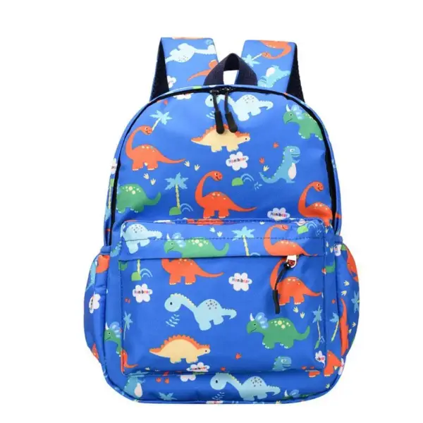 Kinderrucksack Dinosaurier mit Fronttasche und Reißverschluss – Bild 2