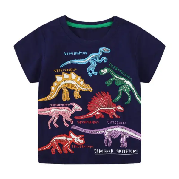 Jungen T-Shirt aus Baumwolle, kurzarm, mit bunten Motiven