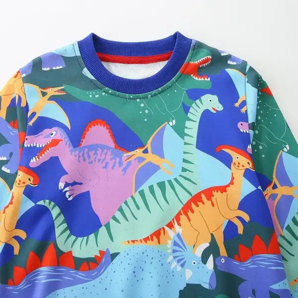 Kinder Sweatshirt mit Allover-Print und Rippbündchen – Bild 2