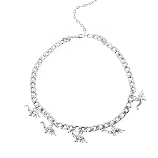 Choker Herren Gliederkette mit Saurier-Anhängern – Bild 2