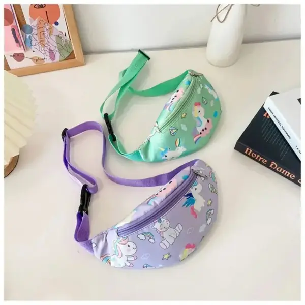 Kinder Bauchtasche mit Tiermotiven, Zipptasche und Steckschnalle – Bild 3