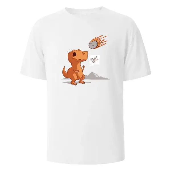 Herren T-Shirt Rundhals mit Dino und Meteor Aufdruck – Bild 3