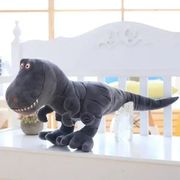 Kuscheltier T-Rex mit gestreiftem Schwanz und Zahnreihe – Bild 2