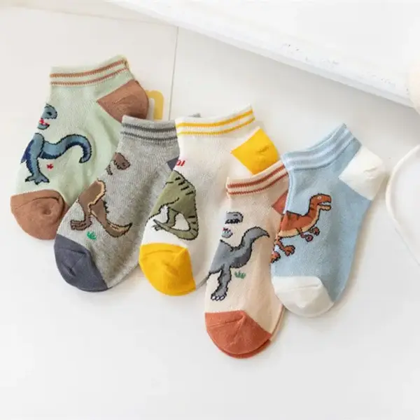 Dinosaurier Kindersocken im Set mit Motiven, Sneaker-Form – Bild 3