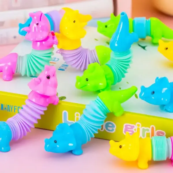 Dinosaurier Spielzeug Röhren mit Ziehharmonika-Struktur – Bild 4