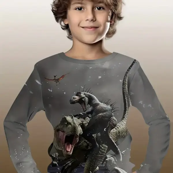 Kinder Langarmshirt mit Tier-Motiv-Druck und Rundhals – Bild 3