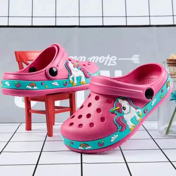 Kinder Clogs mit Motiven am Rand und Fersenriemen – Bild 4