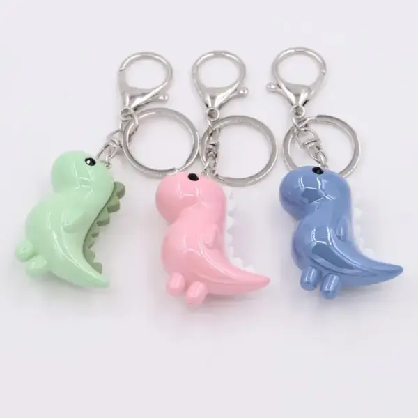 Dino Schlüsselanhänger mit Karabiner und Schlüsselring – Bild 3