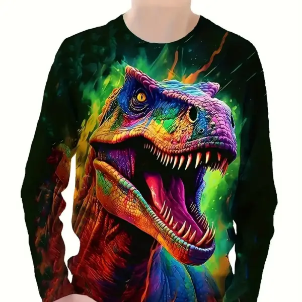 Kinder Langarmshirt mit Tier-Motiv-Druck und Rundhals – Bild 4