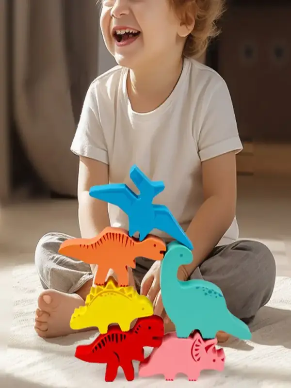 Dinosaurier Stapelspiel mit Figuren und Karten – Bild 3