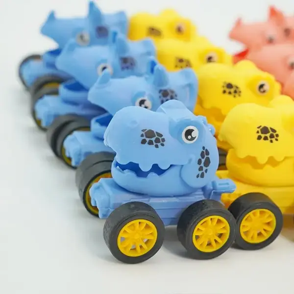 Mini Spielzeugautos mit Dino-Köpfen und großen Rädern – Bild 4