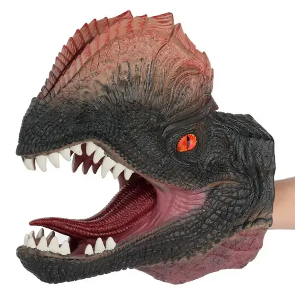 Handpuppe Tierkopf mit offenem Maul, Zähnen und Kamm