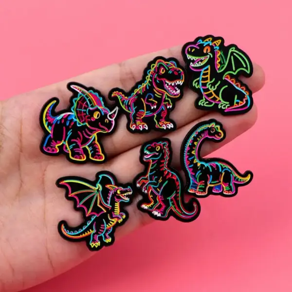 Anstecknadel aus Metall im Neon-Look mit Tiermotiv – Bild 4