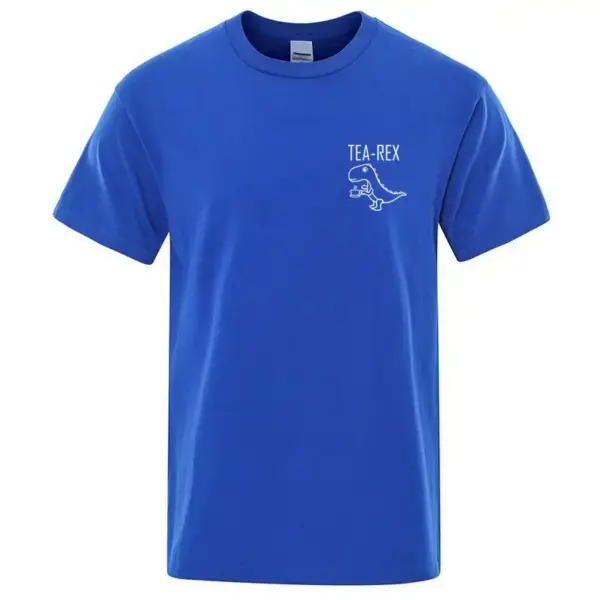 Herren T-Shirt Rundhals mit kleinem Dino am Brustbereich – Bild 4