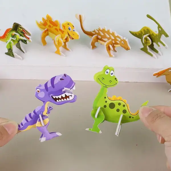Dinosaurier Puzzle Set mit vielen Figuren zum Zusammenstecken – Bild 5