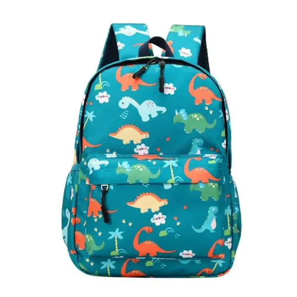 Kinderrucksack Dinosaurier mit Fronttasche und Reißverschluss – Bild 3