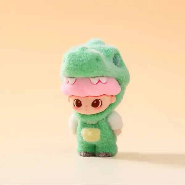 Mini-Figur mit Dino-Kapuze und beflockter Oberfläche
