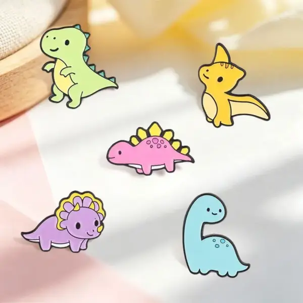Anstecknadel Dinosaurier als Brosche im Cartoon-Stil – Bild 2