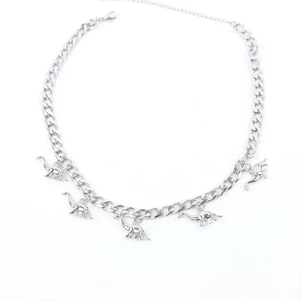 Choker Herren Gliederkette mit Saurier-Anhängern – Bild 4