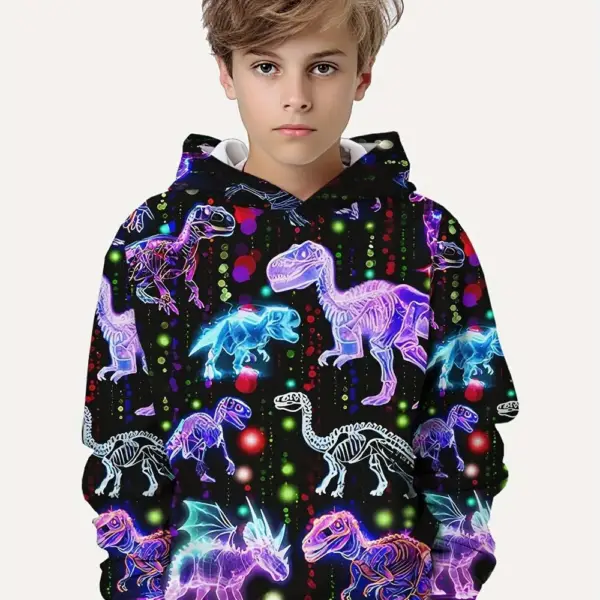 Dinosaurier Kapuzenpullover Jungen mit Allover-Print – Bild 4