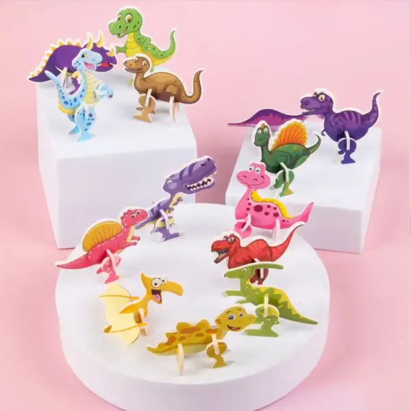 Dinosaurier Puzzle Set mit vielen Figuren zum Zusammenstecken – Bild 6
