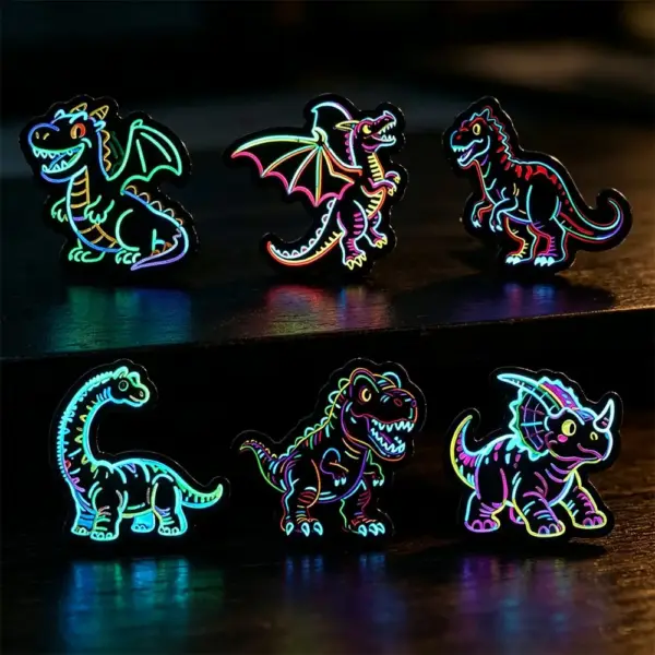 Anstecknadel aus Metall im Neon-Look mit Tiermotiv – Bild 5