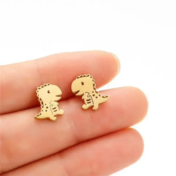 Ohrstecker für Damen in Dino-Form mit Push-Back-Verschluss