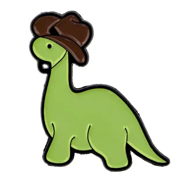 Anstecknadel Langhals-Dinosaurier mit Cowboyhut – Bild 5