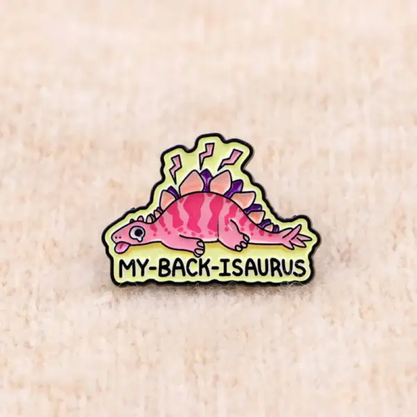 Stegosaurus Anstecknadel aus Metall mit Dinosaurier-Motiv – Bild 5