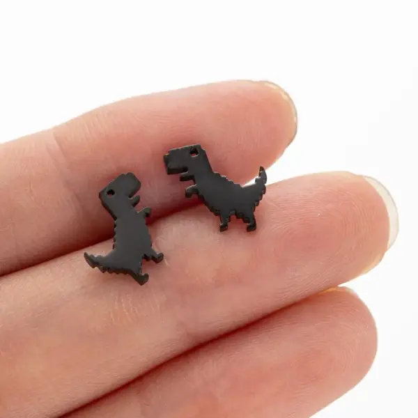 Ohrstecker in Dino-Form im Pixel-Look – Bild 5