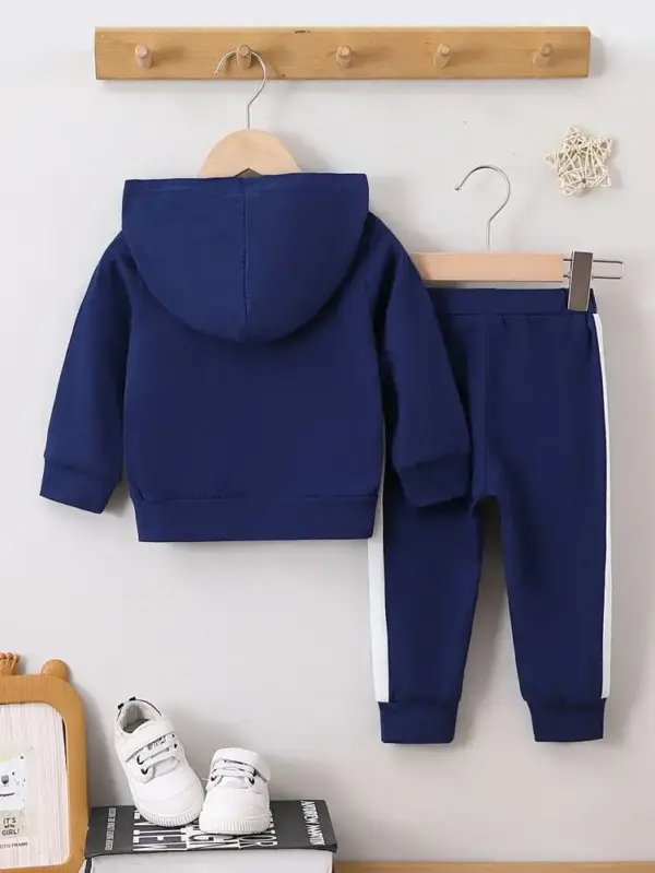 Jungen Set Kapuzenpullover und Hose mit Dino-Aufdruck – Bild 6
