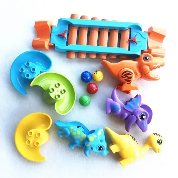 Murmelbahn Bausteine Set mit Rutschen, Tieren und Figuren – Bild 6